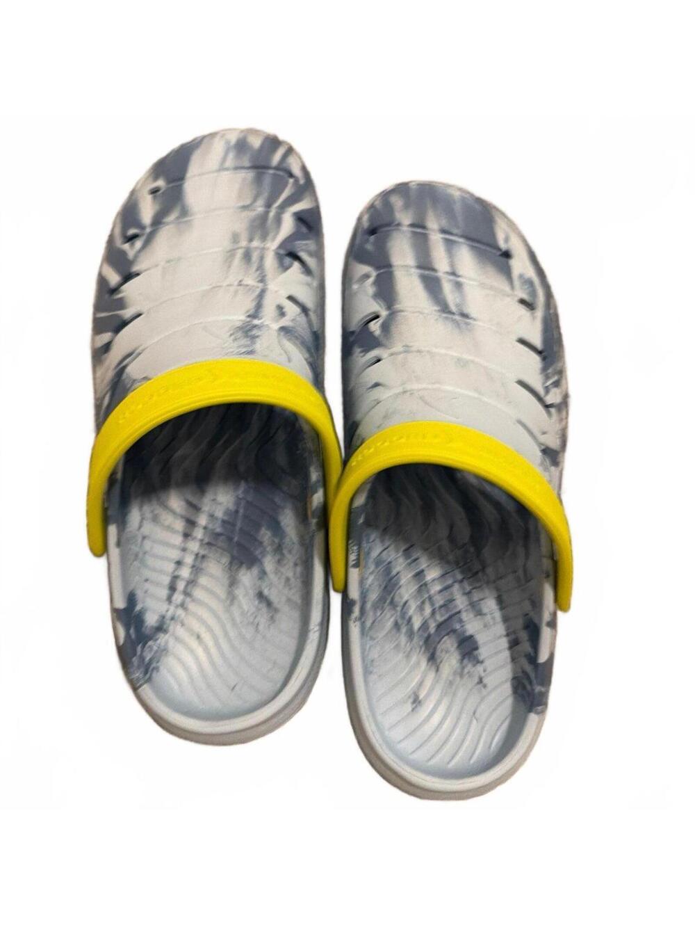Rugged Shark Boys Blue Yellow Tie-Dye Slip-On Clogs Size 6